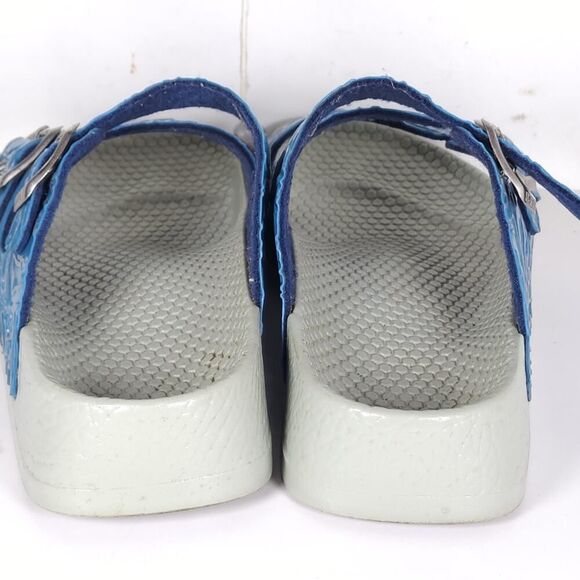 Birkenstock Birki's Women's US6 EU37 Blue Dolphins 3 Straps Wedge Slides Sandals - Picture 12 of 16